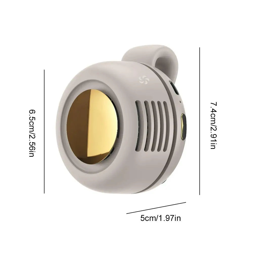 Mini ventilador eléctrico portátil silencioso sin aspas, pequeño ventilador con clip para cintura, mini ventilador sin aspas ajustable de 3 velocidades para exteriores, NUEVO