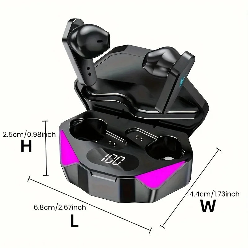 X15 TWS Auriculares inalámbricos con Bluetooth pantalla LED auriculares para jugadores con micrófono auriculares inalámbricos con cancelación de ruido auriculares Bluetooth