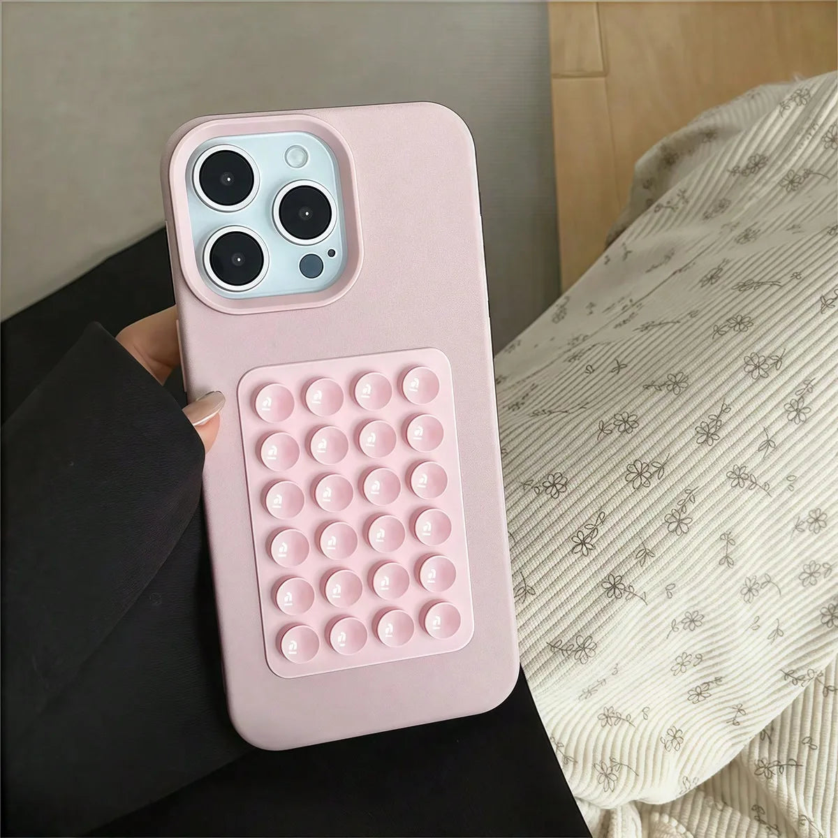 Funda para iPhone 17 16 15 Pro Plus 14 13 12 11 Pro Max, Antigolpes, de Lujo, con Soporte de Succión 3D, Diseño Litchi