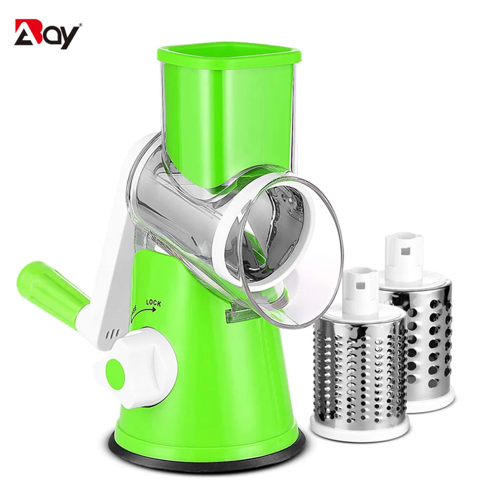 Rallador de queso rotativo Manual para cortador de verduras, rebanador de patatas, mandolina, picador de verduras multifuncional, accesorios de cocina