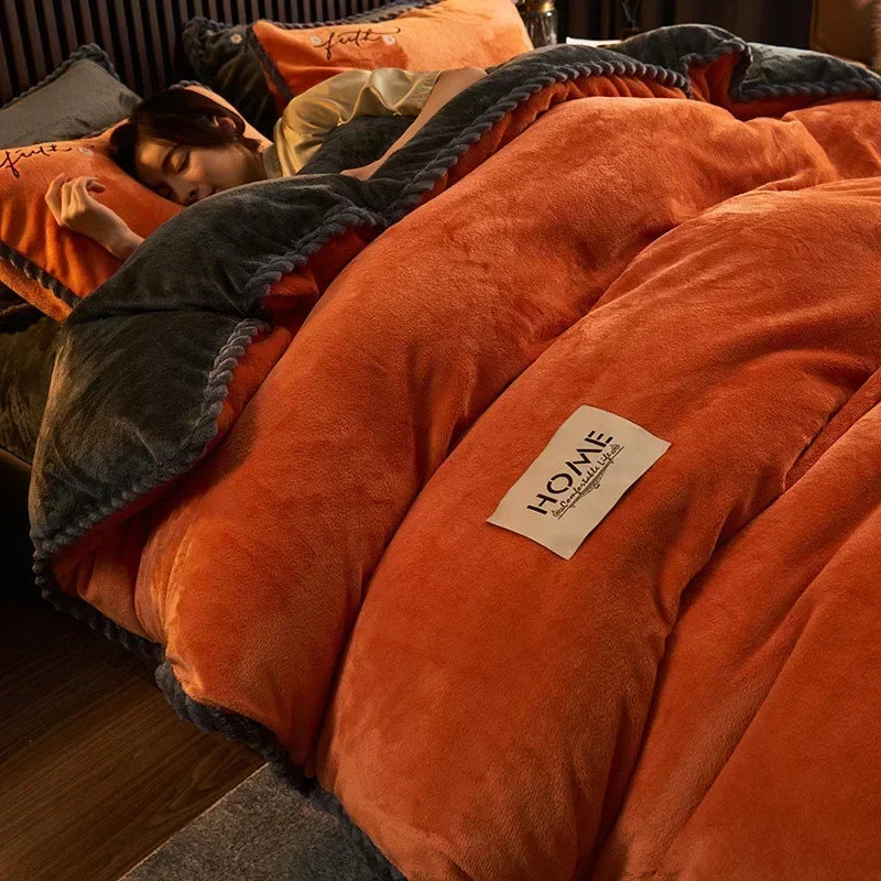 Funda nórdica de felpa para cama de pareja, colchas para cama individual, doble, Queen, King, Velvect, cálida y suave, nórdica, para invierno