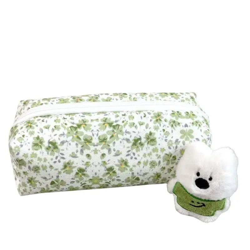 Bolsa de lona con cremallera para lápices, diseño de animales y flores, para la escuela, oficina y uso diario, suministros de papelería para estudiantes