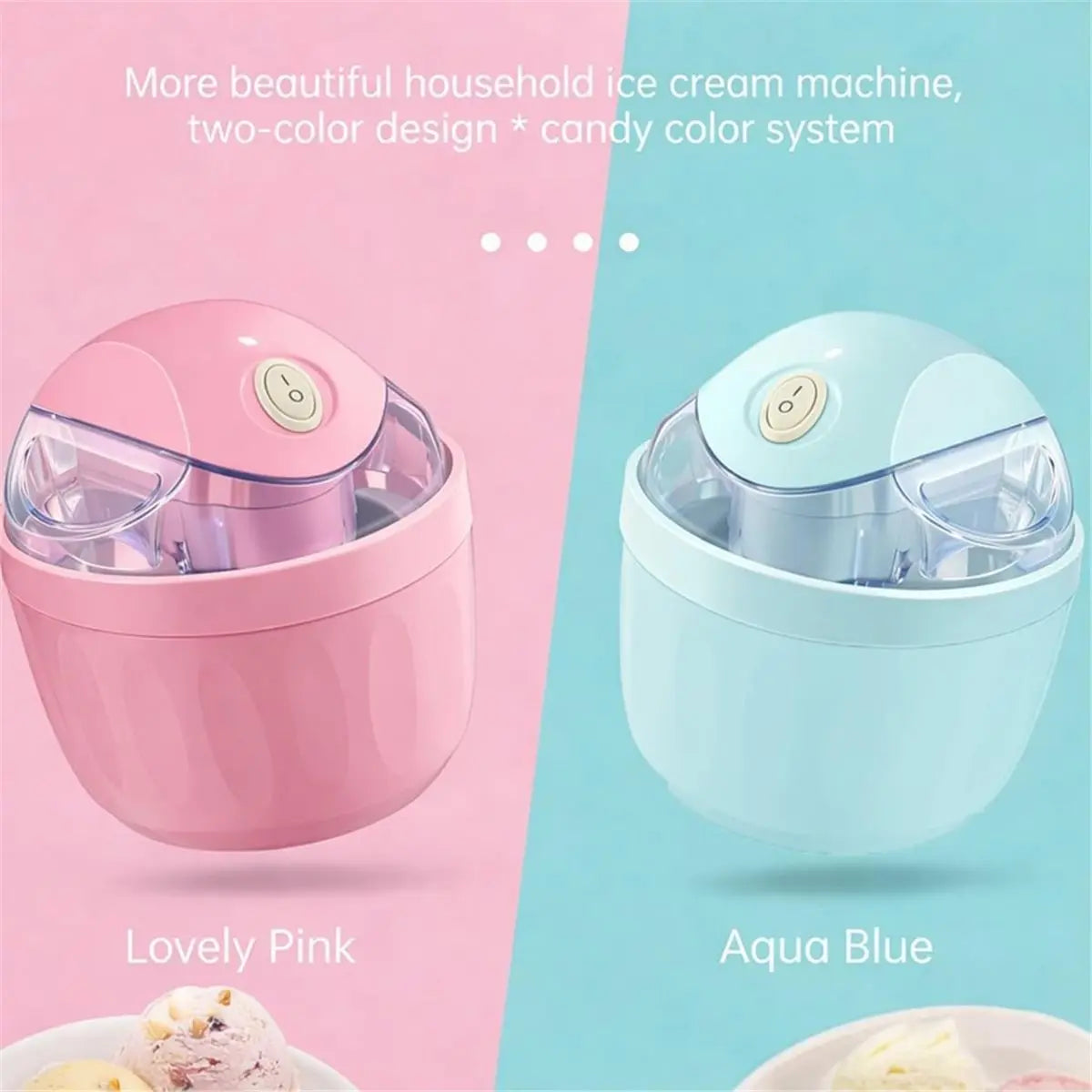 AT28-Mini máquina para hacer helados, máquina para hacer postres personal, máquina compacta para hacer helados con un solo toque