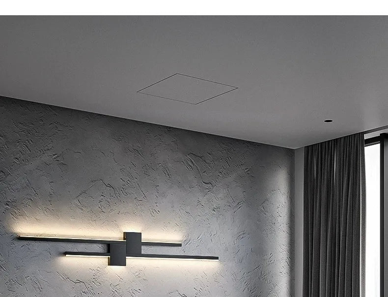 Lámparas de pared con luces LED, decoración de sofá, sala de estar, Fondo de TV, rejilla de madera, barra de dormitorio, tira larga