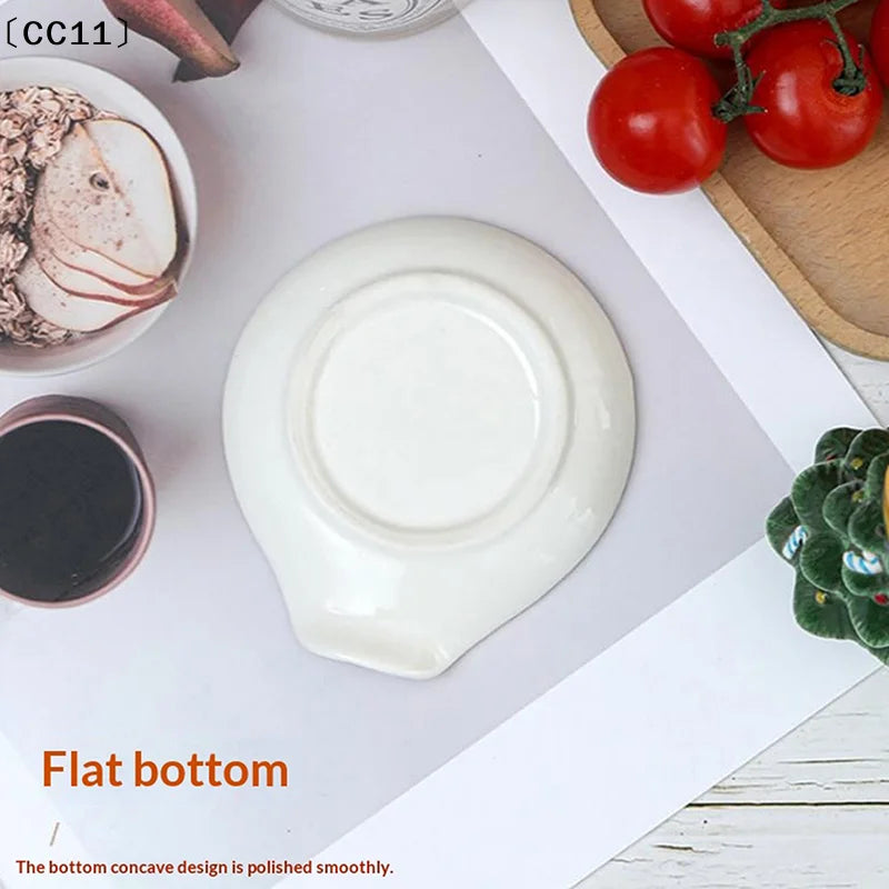 Soporte y bandeja versátil de cerámica blanca, perfecto para cucharas de café y sopa, organizador de cocina, utensilios de cocina, vajilla〔CC11〕