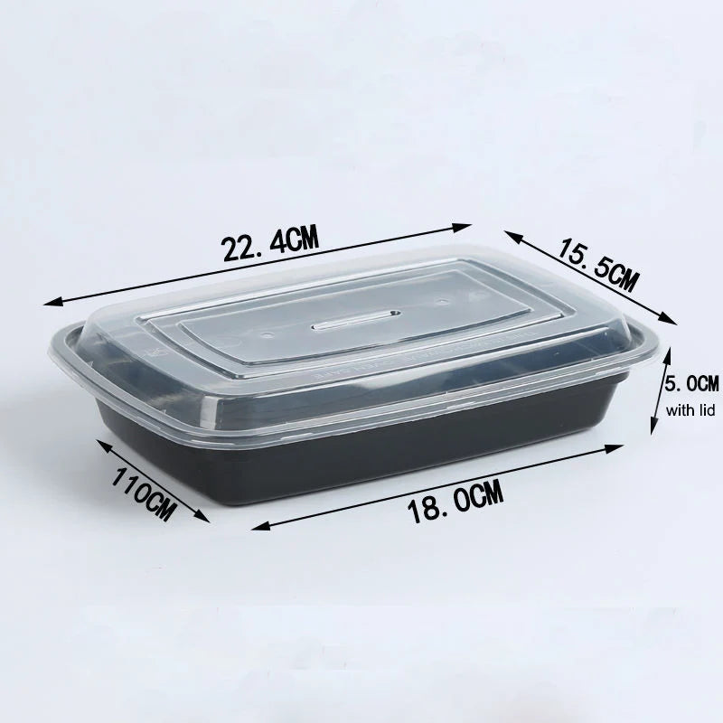 Paquete de 15 contenedores de preparación de comidas, contenedores de almacenamiento de alimentos seguros para microondas con tapas, fiambrera Bento de plástico apilable desechable