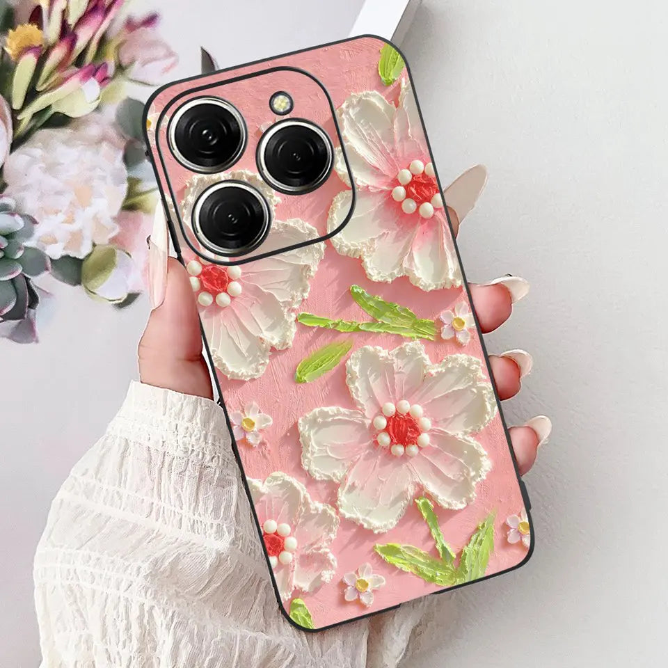 Para Tecno Spark 20c 20 Pro Plus Spark20 Pro Funda de teléfono Funda trasera de goma suave Mujer moda patrón de dibujos animados Funda de parachoques