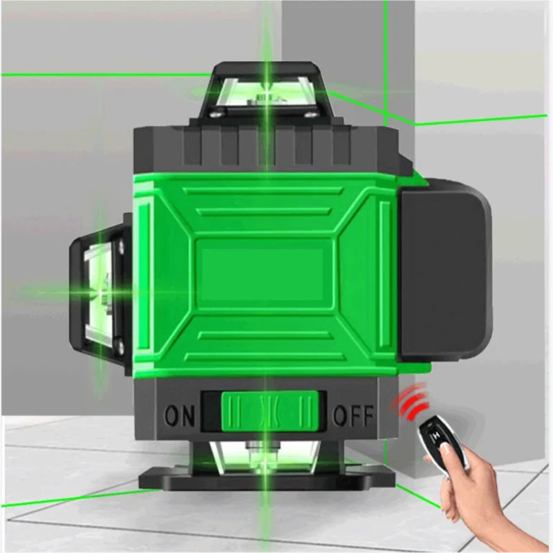 Láser 4D de 16 líneas Nivel 3 °   Herramienta de nivelación con función autonivelante, líneas láser omnidireccionales para piso y pared con trípode
