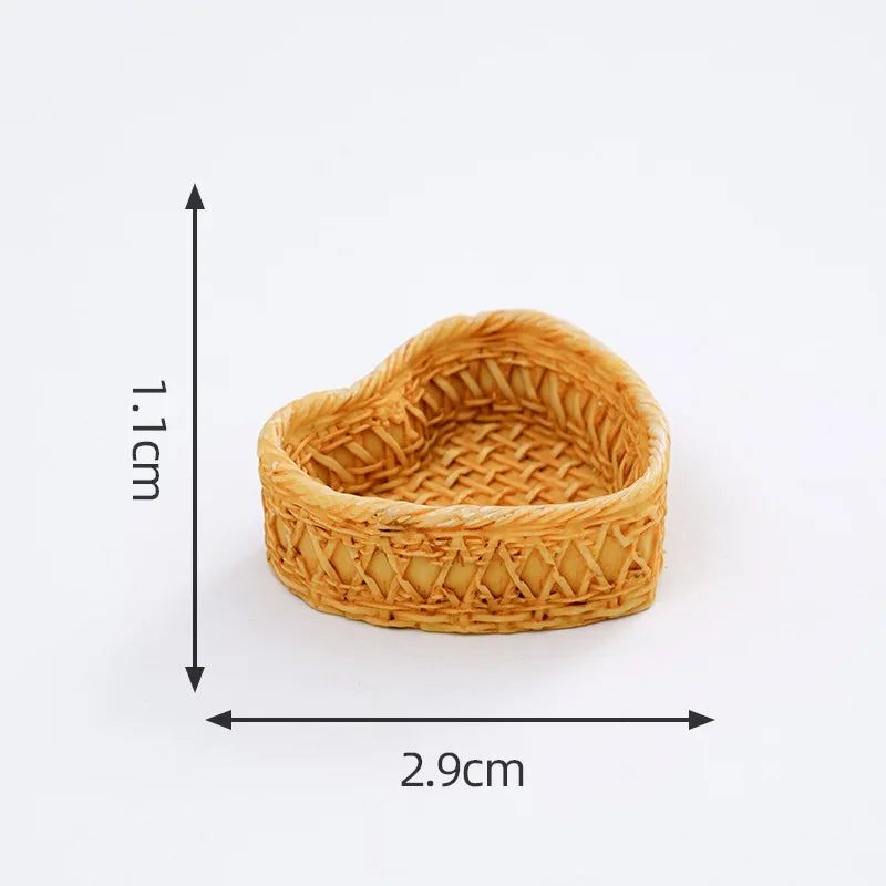 Cesta de Mimbre en Miniatura para Casa de Muñecas 1/12, Modelo de Cesta de Pan y Frutas, Accesorios para Escena de Cocina, Regalo para Niños