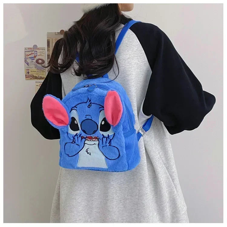 Mochila de Peluche Stitch 2026, Mochila Escolar Japonesa Azul con Diseño Divertido de Stitch, Mochila de Gran Capacidad para Estudiantes, Bolsa de Jardín de Infancia, Regalo para Niños