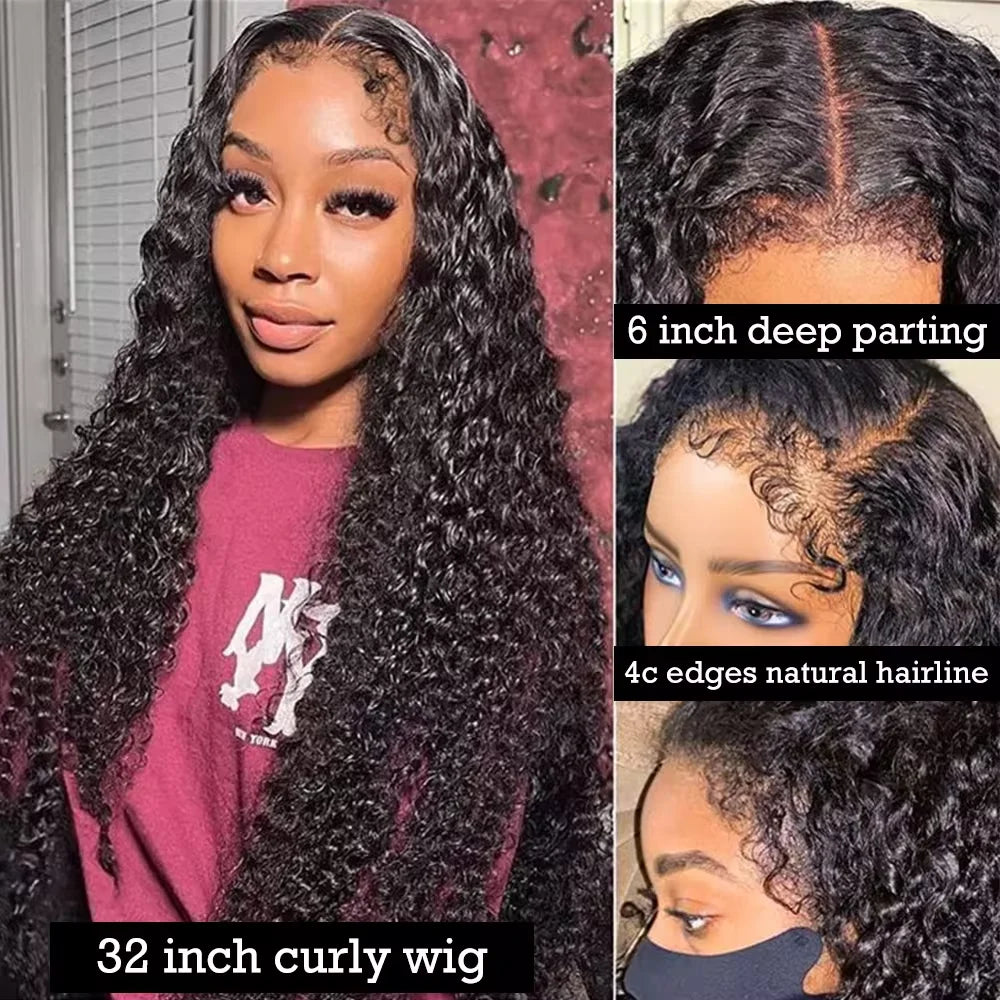 Peluca rizada rizada con bordes 4C, pelucas de encaje de pelo de bebé rizado, cabello humano 13x6 HD, peluca Frontal de encaje 4C Afro rizado, pelucas de cabello humano con frente de encaje