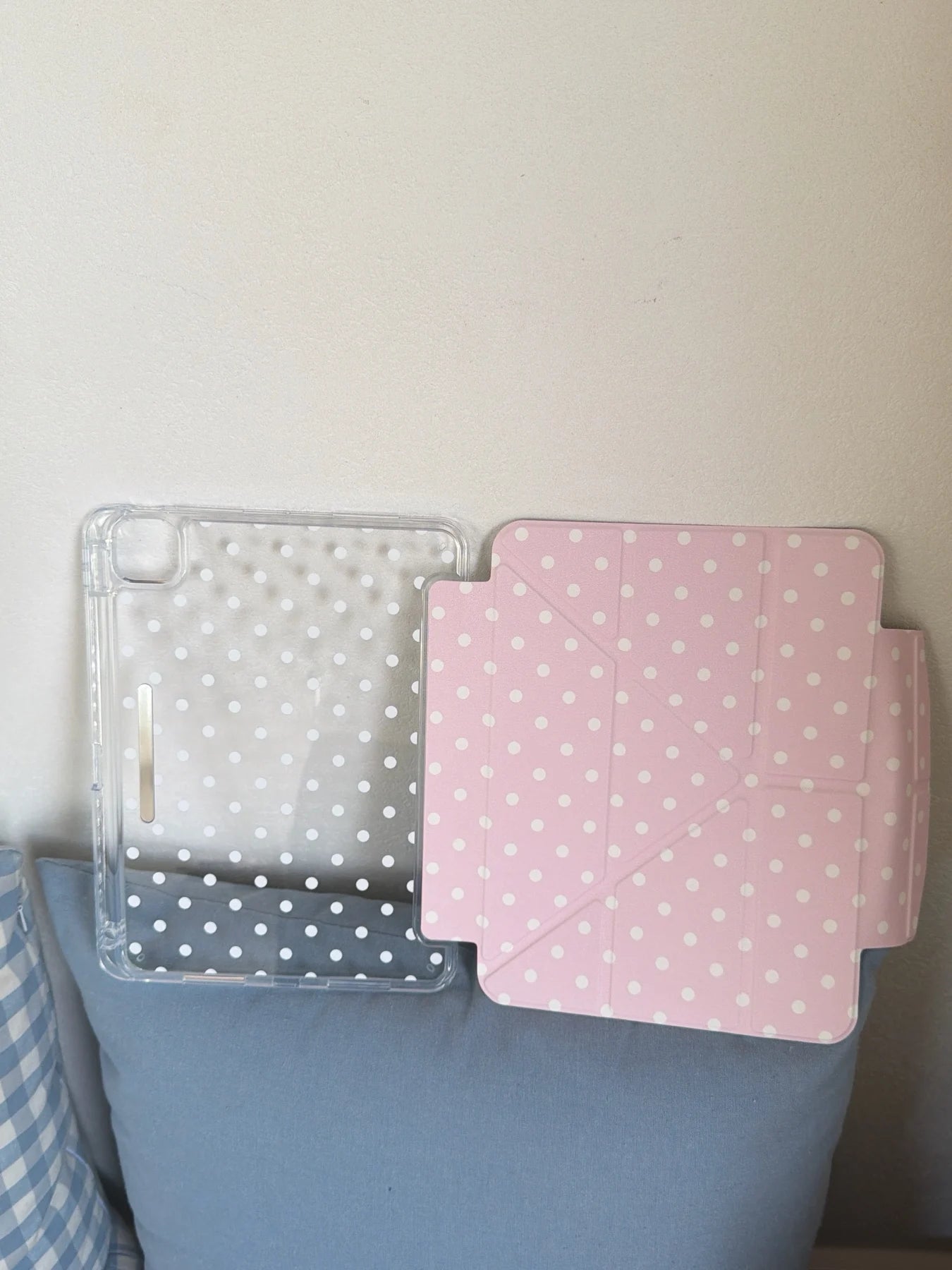 Funda para iPad plegable en Y con lunares y cierre a presión (6 colores) para iPad10/11th Air 11 4/5 10,9 Pro 11 12,9 iPad 10,2 7/8/9th Gen