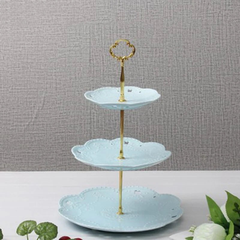 Soporte para plato de pastel de 3 capas, soporte para pastel con mango, soporte de Hardware para hacer fiesta de boda, plato de postre para magdalenas de resina, soporte para servir