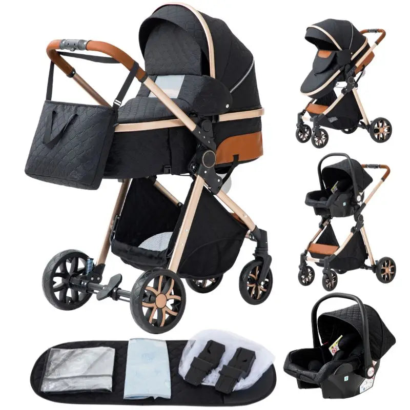 Sistema de viaje 3 en 1 para bebés, cochecito ligero para recién nacidos, plegable compacto, cochecito de invierno, cochecito para bebés, todoterreno