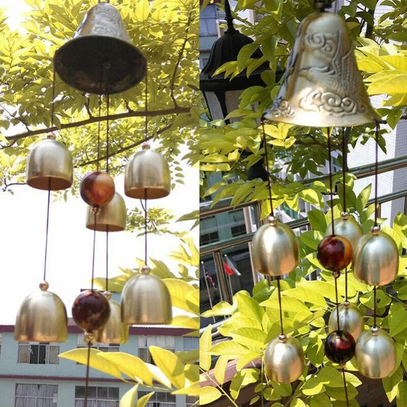 Adornos de carillón de viento, tapices de puertas, regalos, colgantes para balcón al aire libre, campanas de viento de cobre y Metal, campanas, colgantes de cascabeles para coche