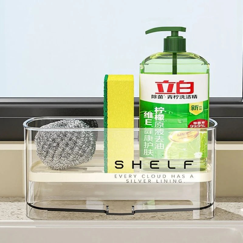 Organizador de fregadero de cocina, escurridor, estante autodrenante, soporte de esponja, grifo de paños de cocina, almacenamiento, escurridor de jabón, accesorios de cocina