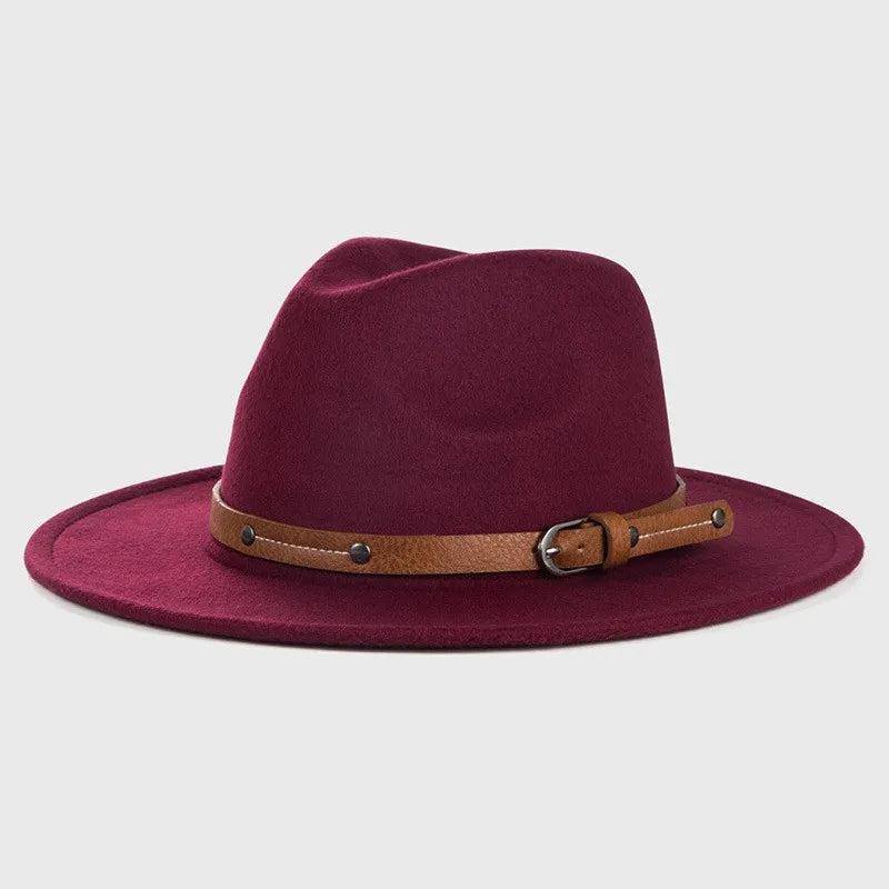 Sombrero Fedora de lana nueva para mujeres y hombres, moda de invierno y otoño, sombreros de Jazz para Iglesia, sombrero de fieltro de ala plana vikingo británico, sombreros de fieltro informales para exteriores