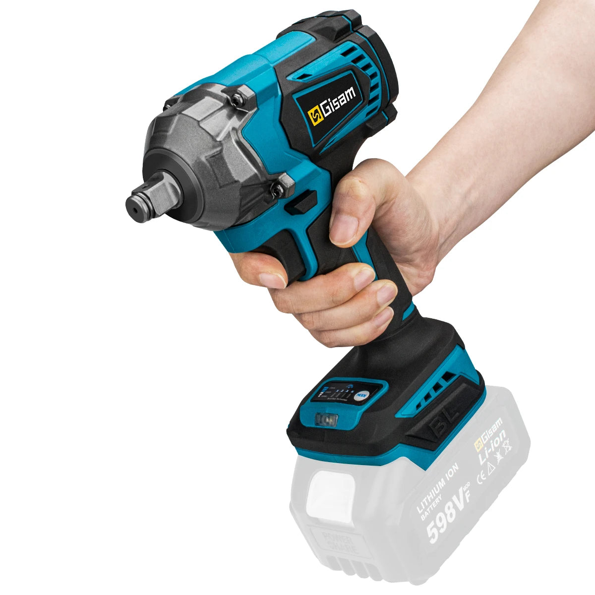 Llave de impacto eléctrica sin escobillas, destornillador inalámbrico de 1/2 pulgadas, herramientas eléctricas sin batería para batería Makita de 18V, 1200n. M