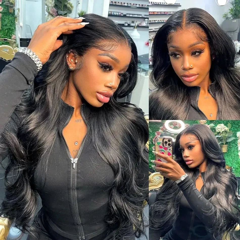 Peluca de Cabello Humano con Encaje Completo 360, Pre-Desplumada, Ondas Suaves, Peluca Frontal HD 13x6, Cabello Brasileño para Mujeres Negras, Densidad 250
