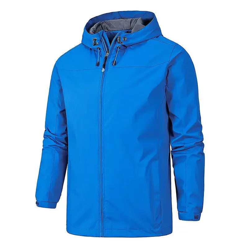 Chaqueta con Capucha y Cremallera para Hombre, a la Moda, Impermeable y Cortavientos, para Primavera y Otoño, Ropa Deportiva Informal para Exteriores