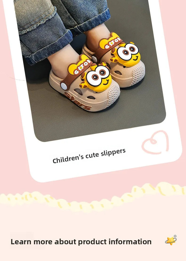 2026 Zapatillas para niños, bonitos dibujos animados para niñas y niños con suelas blandas, bolsas para bebés, zapatos perforados, sandalias para el hogar y el bebé