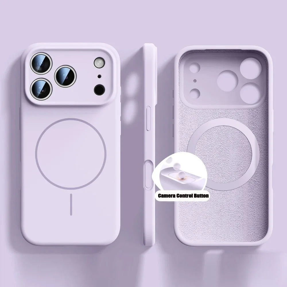 Nueva funda magnética de silicona líquida para iPhone 17 16 15 14 13 12 Pro Max 16 Plus Air fundas suave Original para iPhone 17 16 Pro Max funda para iphone 17 pro max