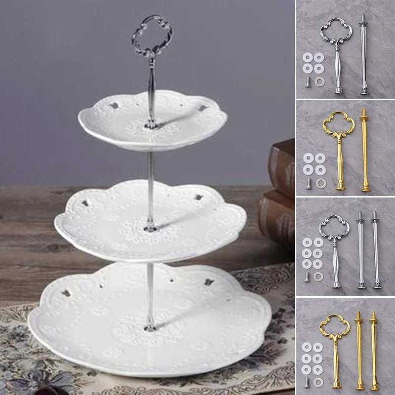 Soporte para plato de pastel de 3 capas, soporte para pastel con mango, soporte de Hardware para hacer fiesta de boda, plato de postre para magdalenas de resina, soporte para servir