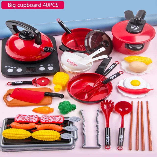Juego de juguetes de cocina para niños y niñas, utensilios de cocina para cortar frutas, educación de simulación, juego de simulación