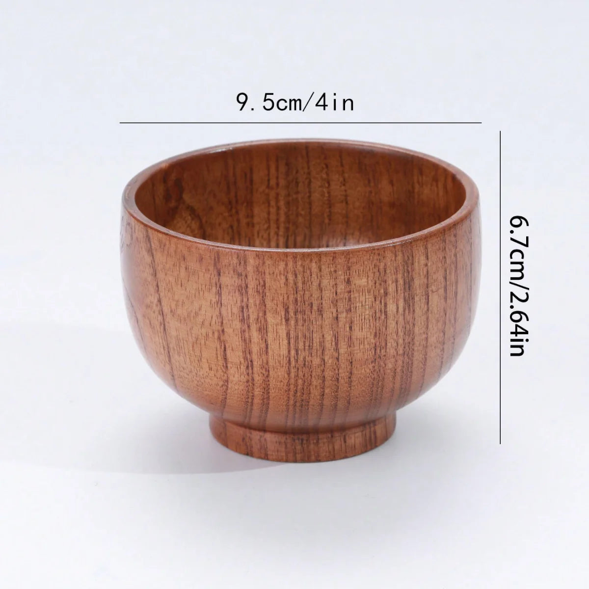 Tazón apilable de madera maciza, disponible en tamaños grande y pequeño, tazón de madera para el hogar para ensalada, arroz, sopa y fideos, 1 unidad