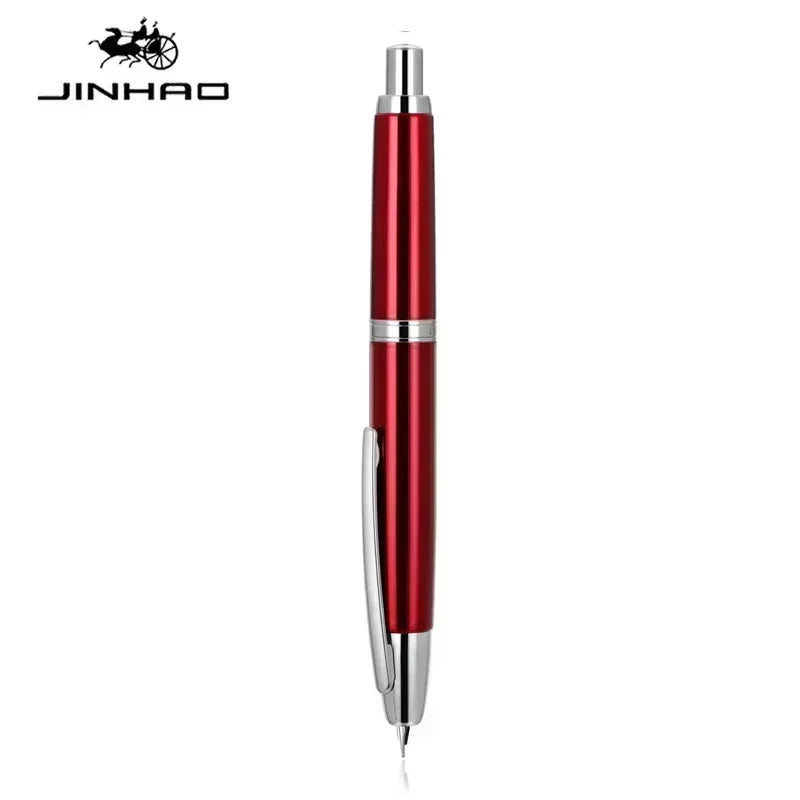 JINHAO 10 pluma estilográfica de prensa, punta retráctil EF/F de Metal con Clip, convertidor de pluma de tinta para escribir, suministros escolares, papelería PK A1 A2