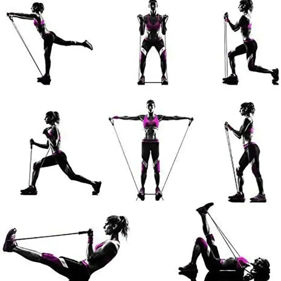 Bandas de Resistencia con Asas – Set de Entrenamiento de Fuerza para Gimnasio en Casa para Hombres y Mujeres