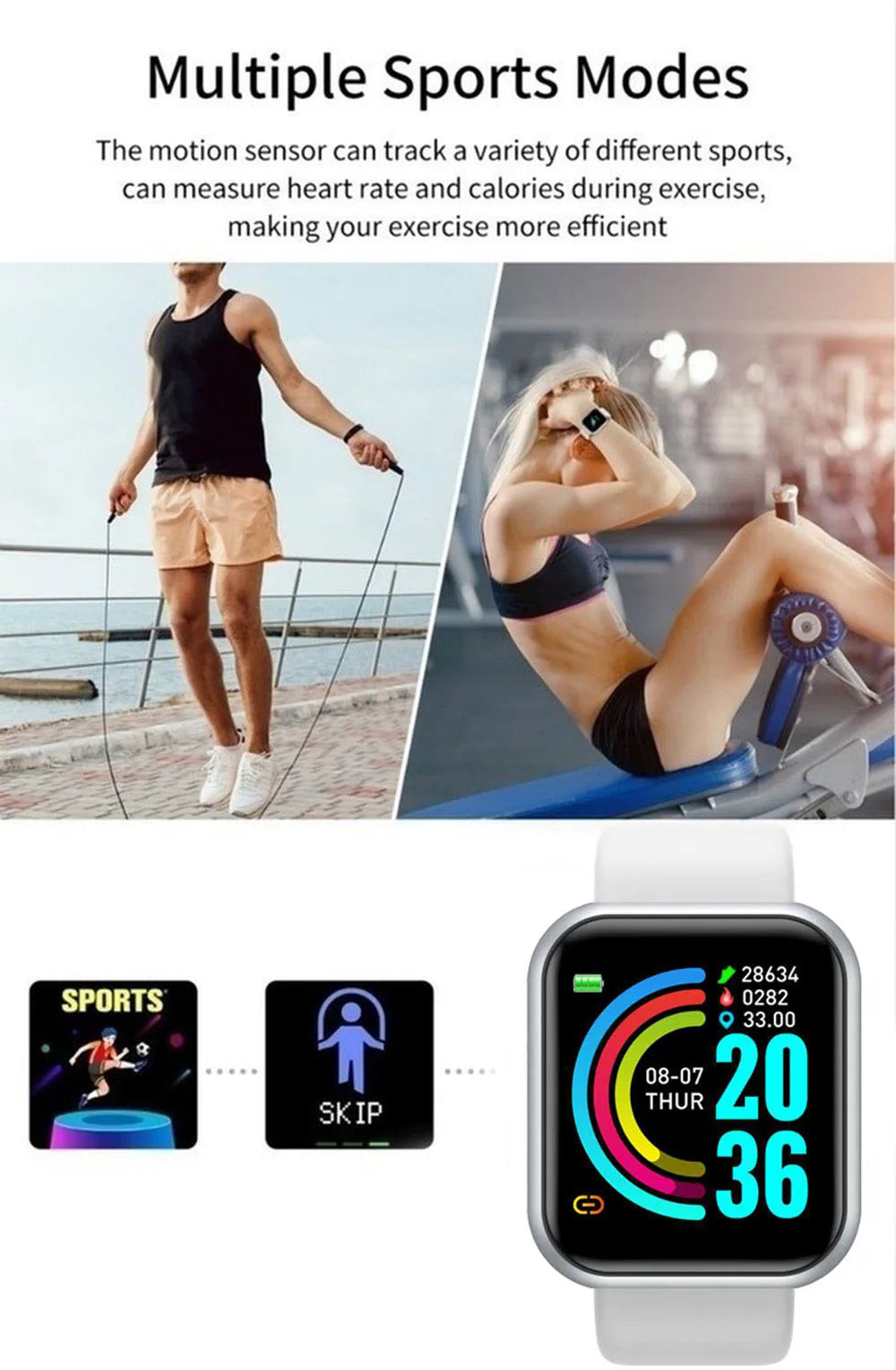 Reloj inteligente para mujeres y hombres, reloj de pulsera con Bluetooth, reproductor de teléfono conectado, música, Fitness, pulsera deportiva, Monitor de sueño, relojes digitales