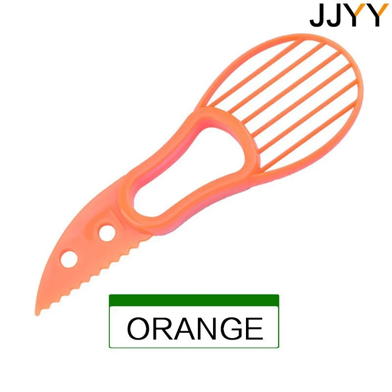 JJYY 3 en 1 rebanador de aguacate Shea Corer mantequilla pelador de frutas cortador separador de pulpa cuchillo de plástico herramientas de cocina para verduras