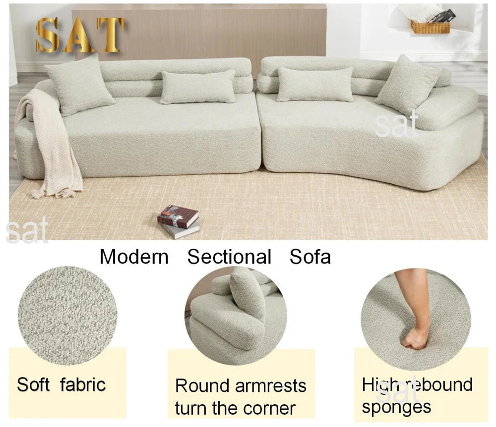 Sofá Modular de Tela con Compresión al Vacío, Sofá sin Estructura en Caja