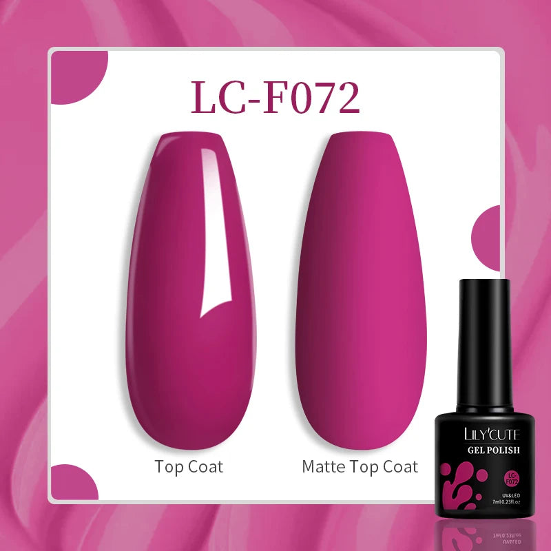 LILYCUTE-esmalte en Gel para uñas, barniz semipermanente para manicura, con LED UV, 129 colores, 7ML