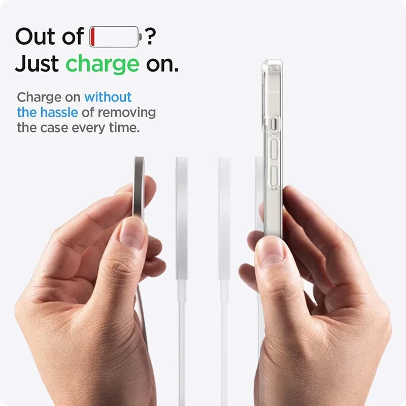 Funda de teléfono transparente magnética Original para Magsafe para iPhone 17 16 15 14 Plus 13 12 11 Pro Max cubierta trasera de carga inalámbrica