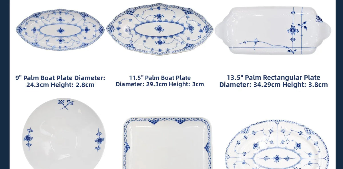 Juego de vajilla de porcelana blanca de Jingdezhen con diseño de hierba Tang azul y blanca, plato llano para uso doméstico, t...