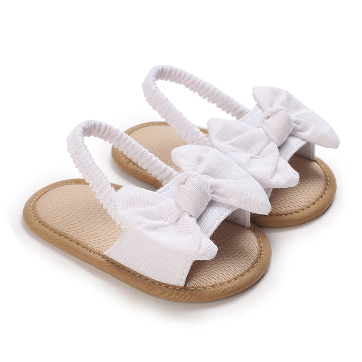 Lindas sandalias de bebé con lazo para niña, zapatos de verano de princesa, suela suave, antideslizantes, punta abierta, zapatos infantiles para caminar, zapatillas de playa