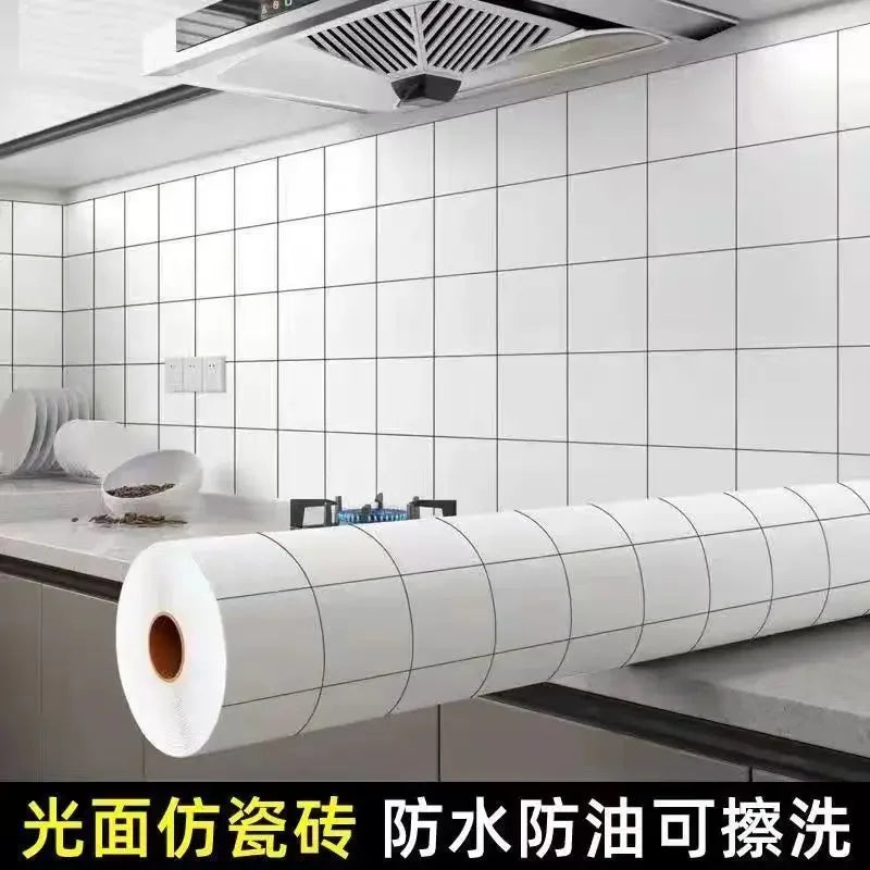 Papel tapiz adhesivo de pared de 80cm de ancho, lámina impermeable a prueba de aceite, pegatina decorativa de mármol, papel decorativo para renovación de baño y cocina