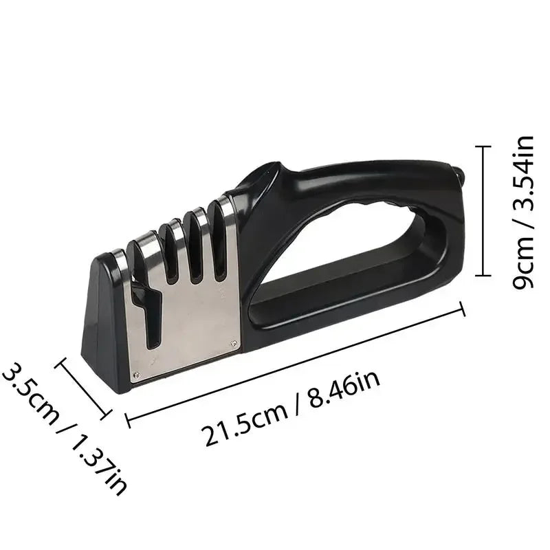 Afilador de cuchillos de cocina de 4 segmentos, Base antideslizante portátil multifuncional, accesorios de utensilios de cocina para el hogar