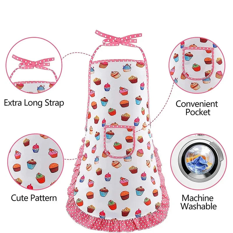 Juguetes de cocina para hornear, juego de simulación, herramientas de cocina, delantal de Chef para niñas pequeñas, disfraz rosa, juguetes educativos de vestir, regalo