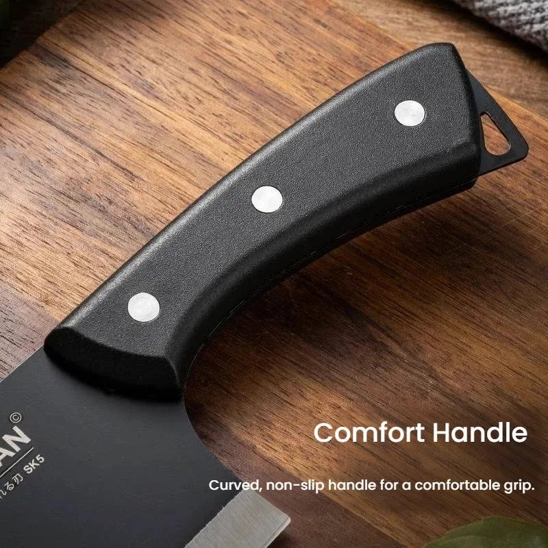 2 Cuchillos de Acero Inoxidable 3Cr13, Cuchillo de Cocina para Rebanar, Cuchillo de Carnicero Chino, Cuchillos con Hoja Forjada de Plástico, Cuchillo de Cocina