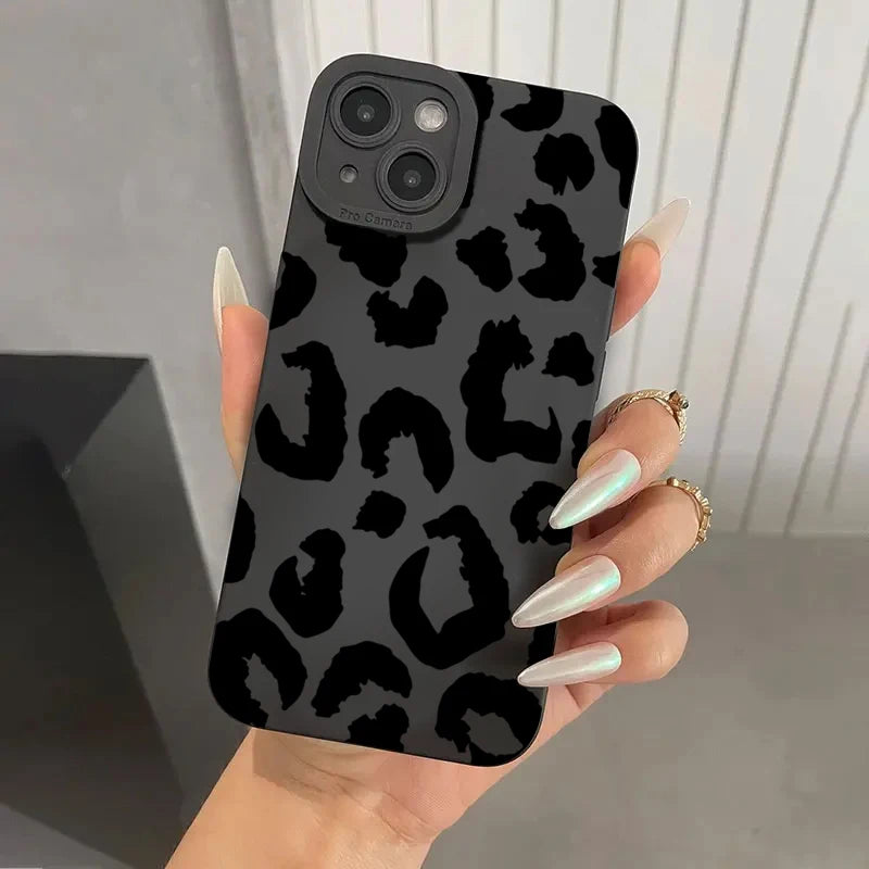Funda protectora de teléfono con diseño de leopardo para iPhone 16, fundas para iPhone 17 Air 15 14 13 12 11 Pro Max 16E XS XR X 7 8 Plus