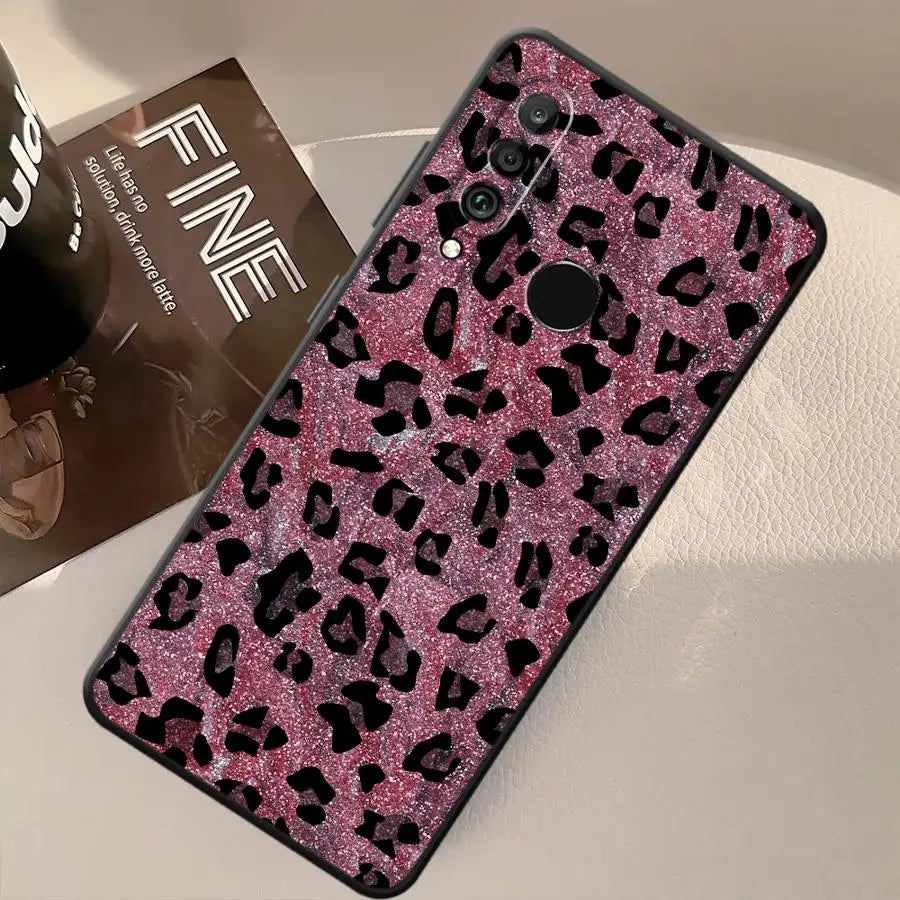 Funda de teléfono para Huawei P30 P20 Pro P20 P40 Lite P20 Lite 2018 P Smart 2019 funda suave patrón de estampado de leopardo de dibujos animados