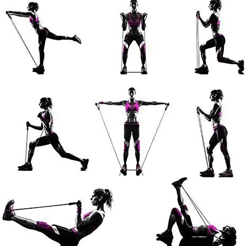 Bandas de Resistencia con Asas – Set de Entrenamiento de Fuerza para Gimnasio en Casa para Hombres y Mujeres