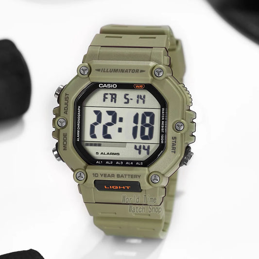 Reloj Casio con batería de 10 años de duración, 100m, resistente al agua, moda deportiva, reloj electrónico multifunción para exteriores, reloj masculino AE-1600
