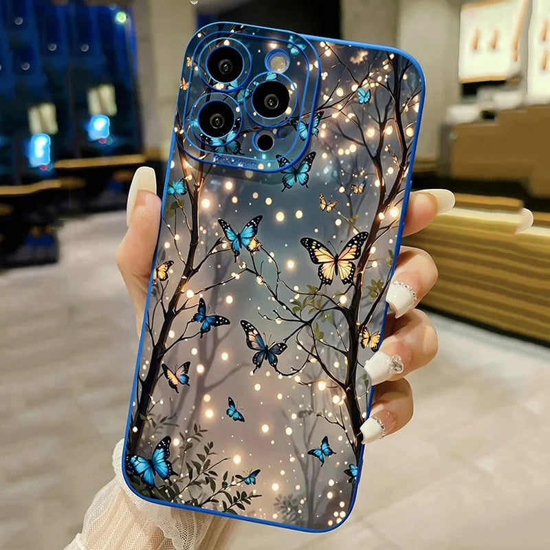 Funda para iPhone 16 The Dark Butterfly Pattern Funda de teléfono para iPhone 17 Air 15 14 13 12 11 Pro Max X XR XS 7 8 Plus SE2 16E