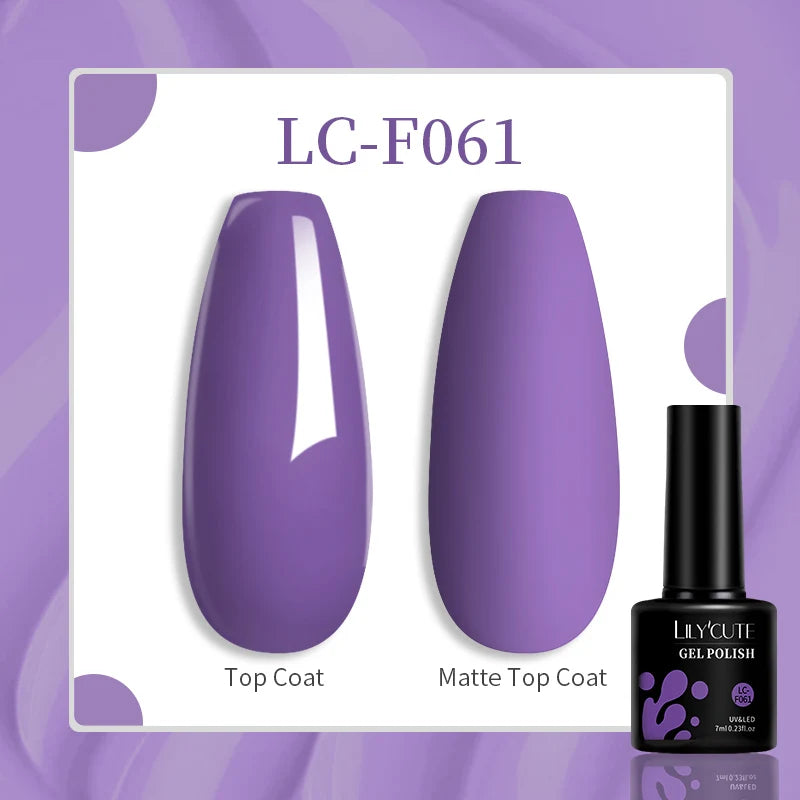 LILYCUTE-esmalte en Gel para uñas, barniz semipermanente para manicura, con LED UV, 129 colores, 7ML
