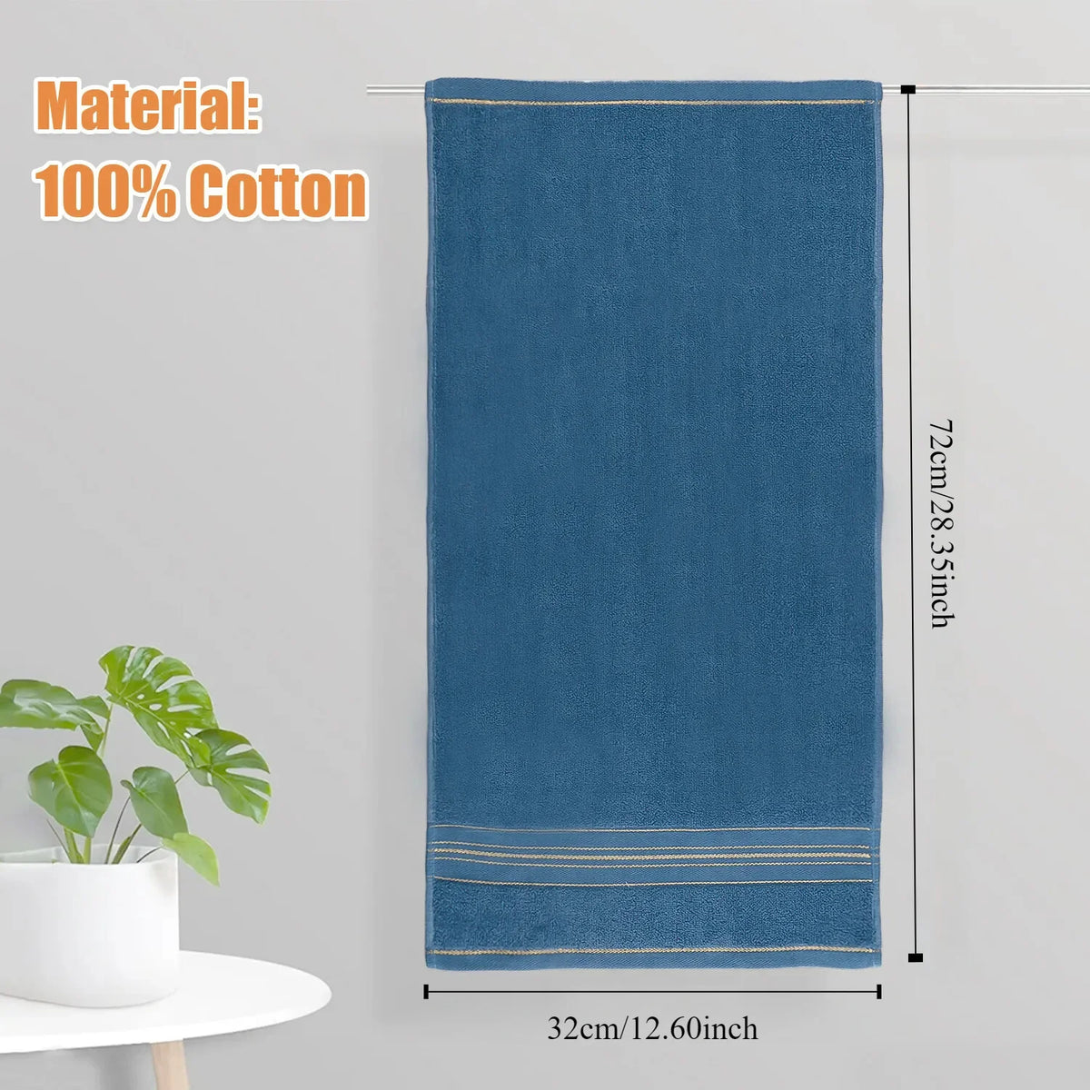Toalla de Baño de Algodón Puro, Suave y Absorbente, Multiusos, de Alta Calidad y Secado Rápido
