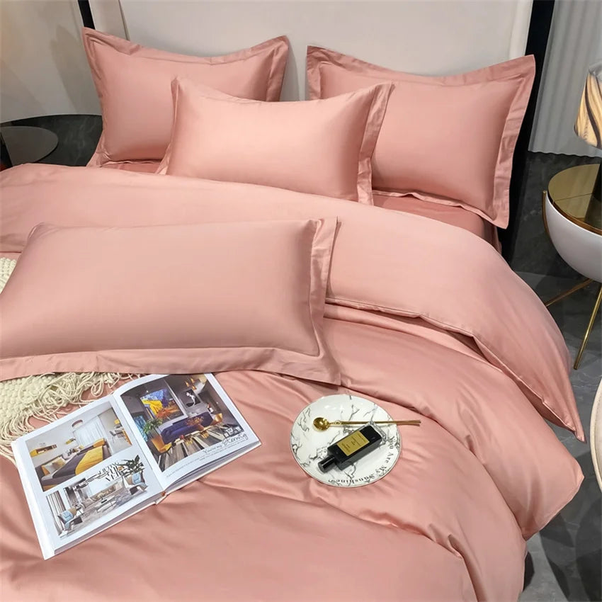 Juego de cama de lujo 100% algodón egipcio funda nórdica funda de almohada Ru Europa doble tamaño Queen King ropa de cama juegos de sábanas suaves